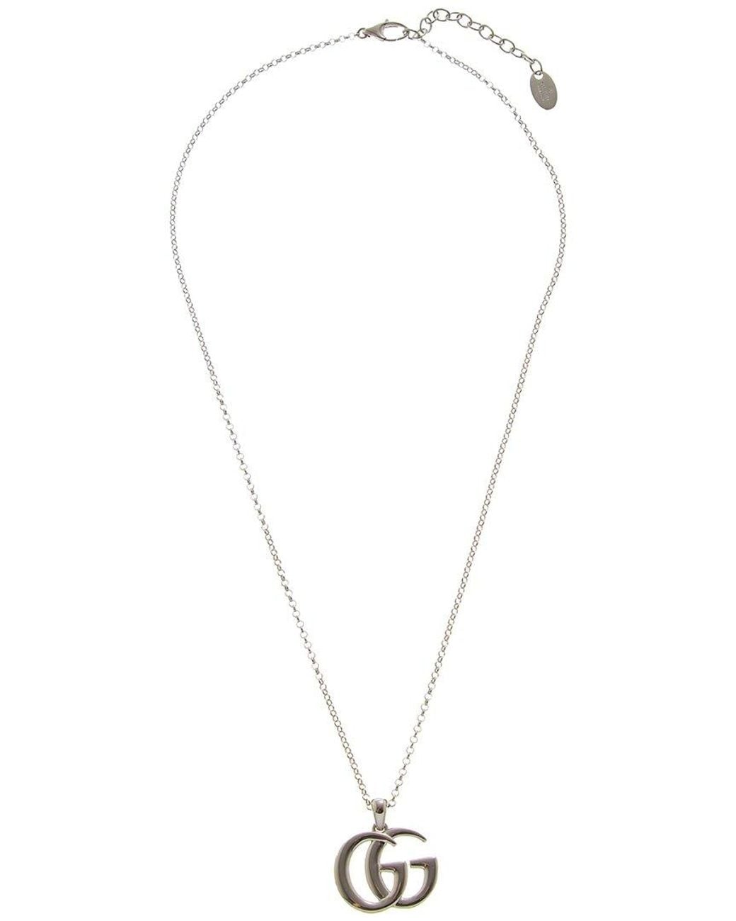 Gucci Metallic Gg Marmont Pendant Necklace