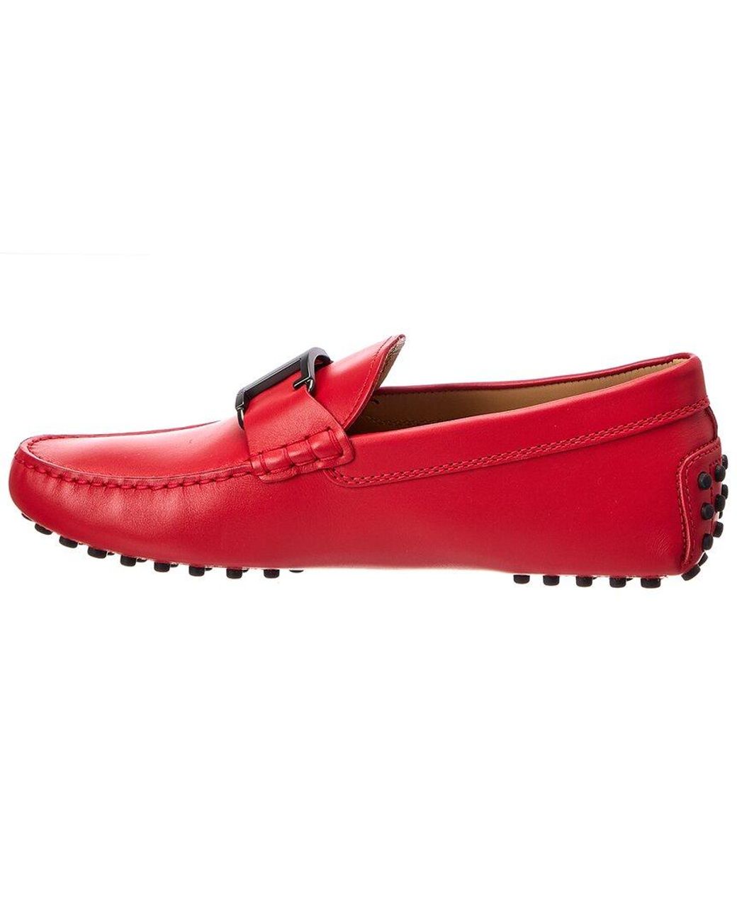 Tod's Red Leather Driver for men