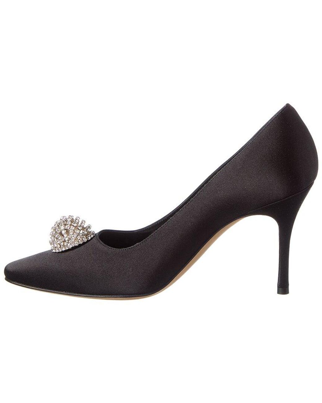 Manolo Blahnik Black Elbolita 90 Satin Pump