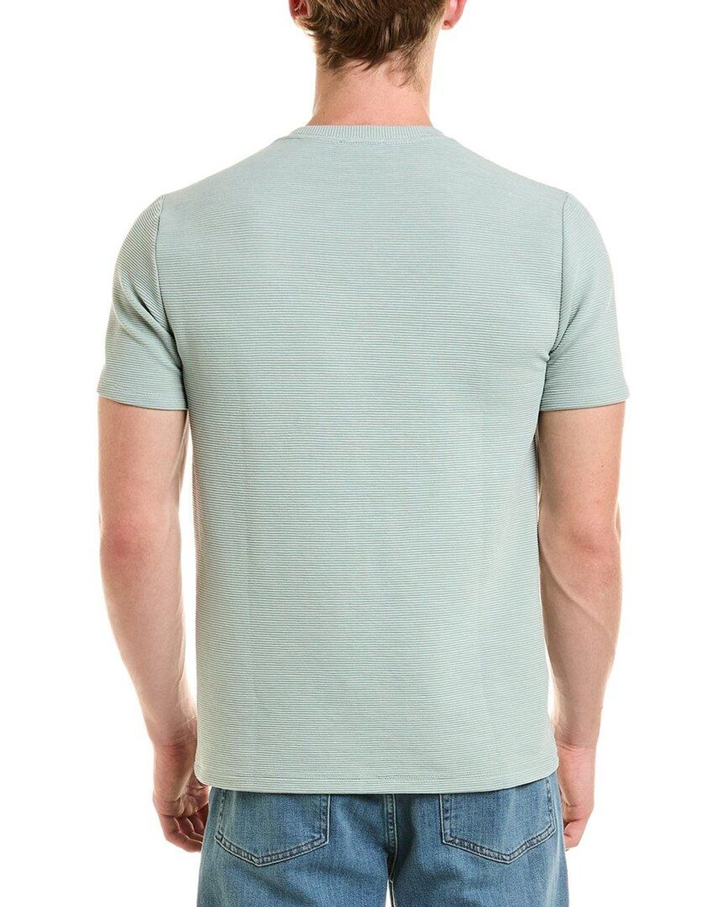 Reiss Green Phil Textured Crew Neck T-Shirt for men