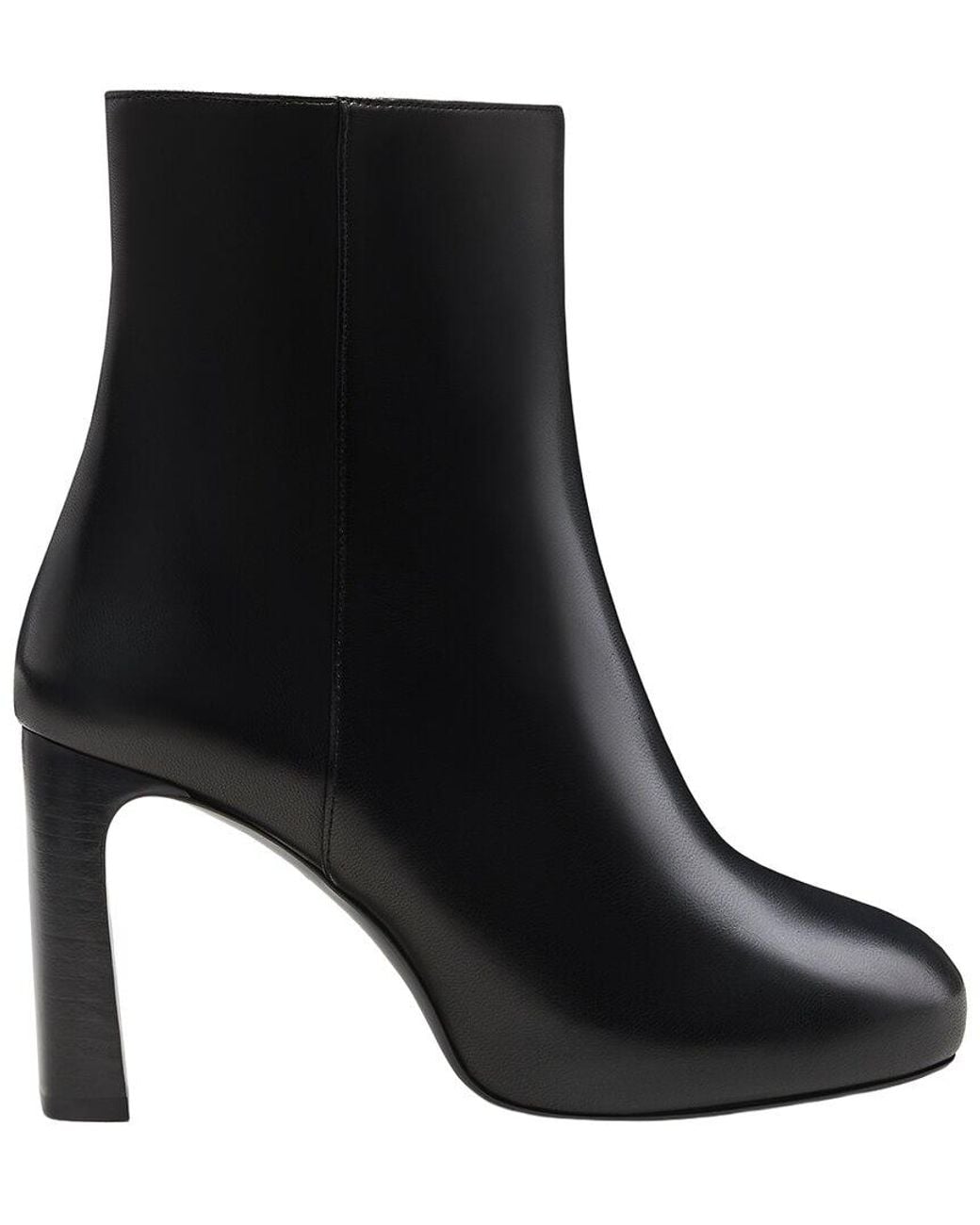 Stuart Weitzman Black Babette Platform Zip Leather Bootie