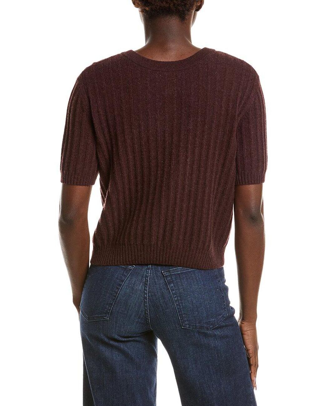 NAADAM Purple Coastal 100% Cashmere Reversible Henley Sweater