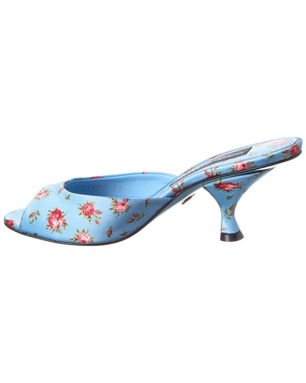 Dolce & Gabbana Blue Keira Satin Sandal