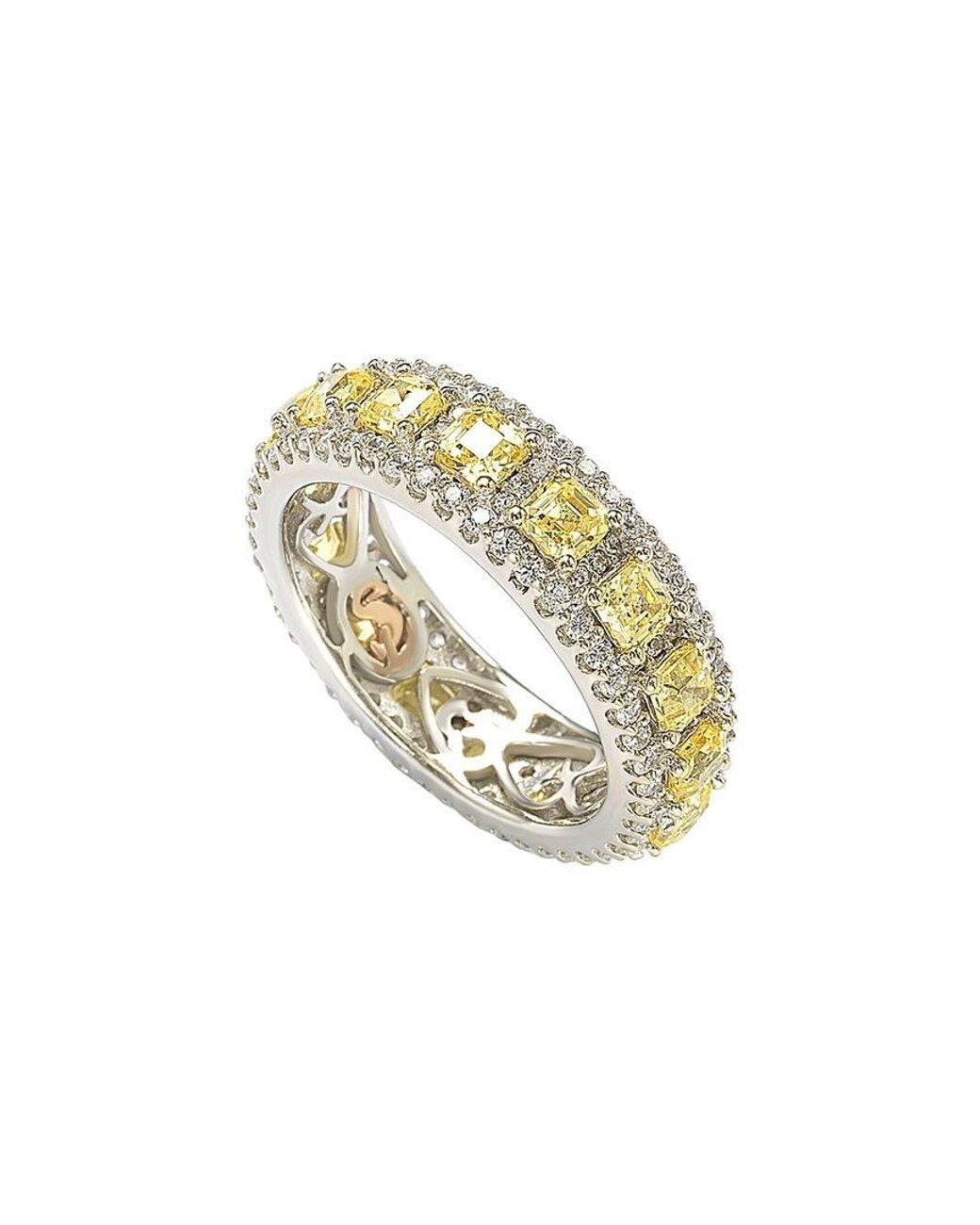 Suzy Levian Metallic Silver Cz Eternity Ring