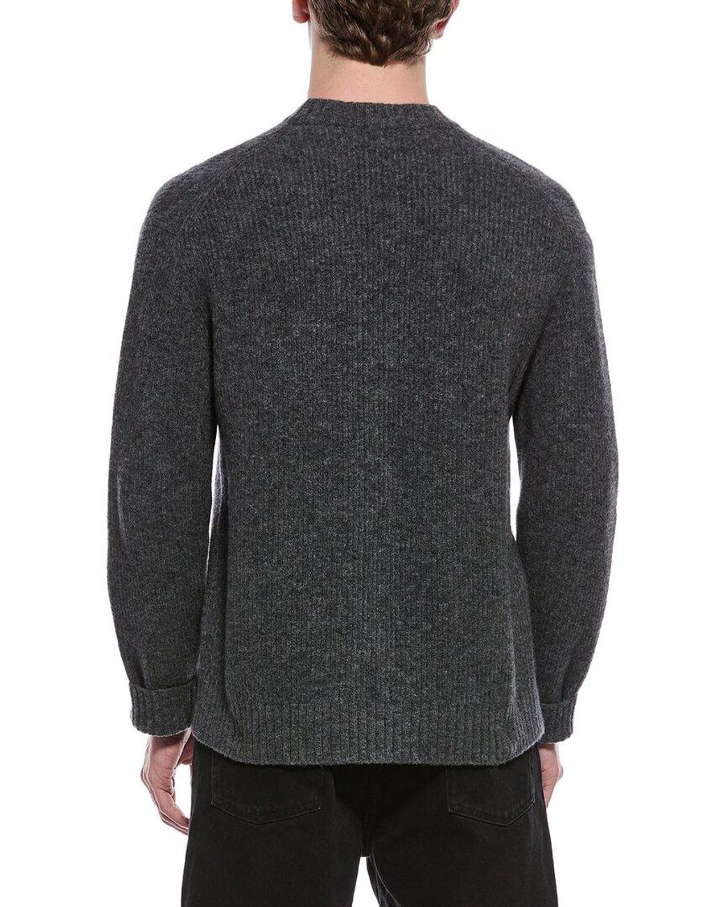 Theory Gray Wool & Cashmere-Blend Crewneck Sweater for men