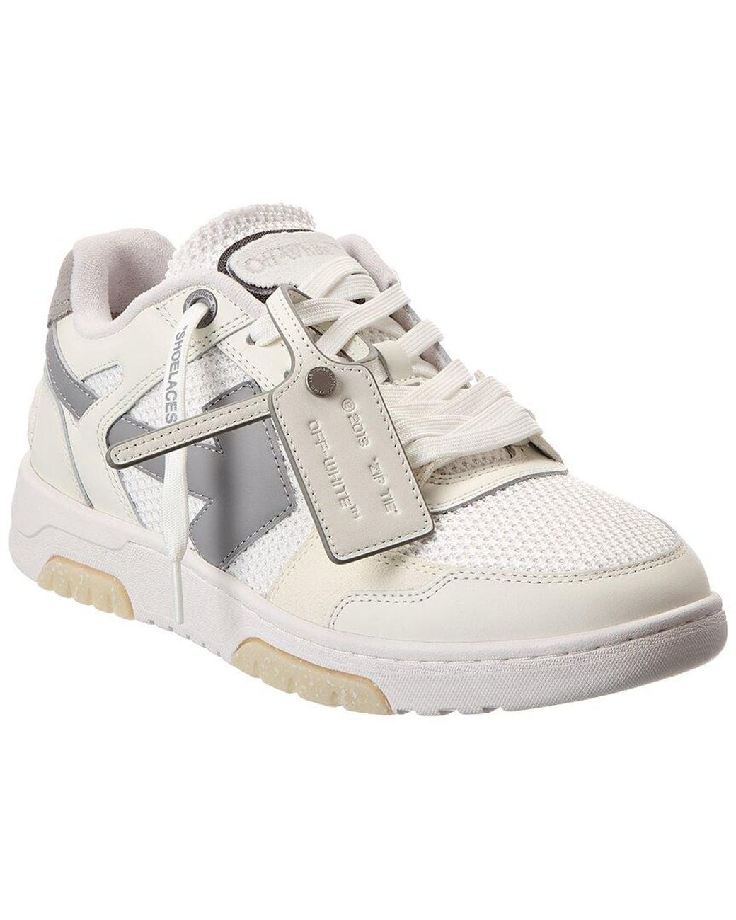 Off-White c/o Virgil Abloh White Slim Out Of Office Mesh & Leather Sneaker for men