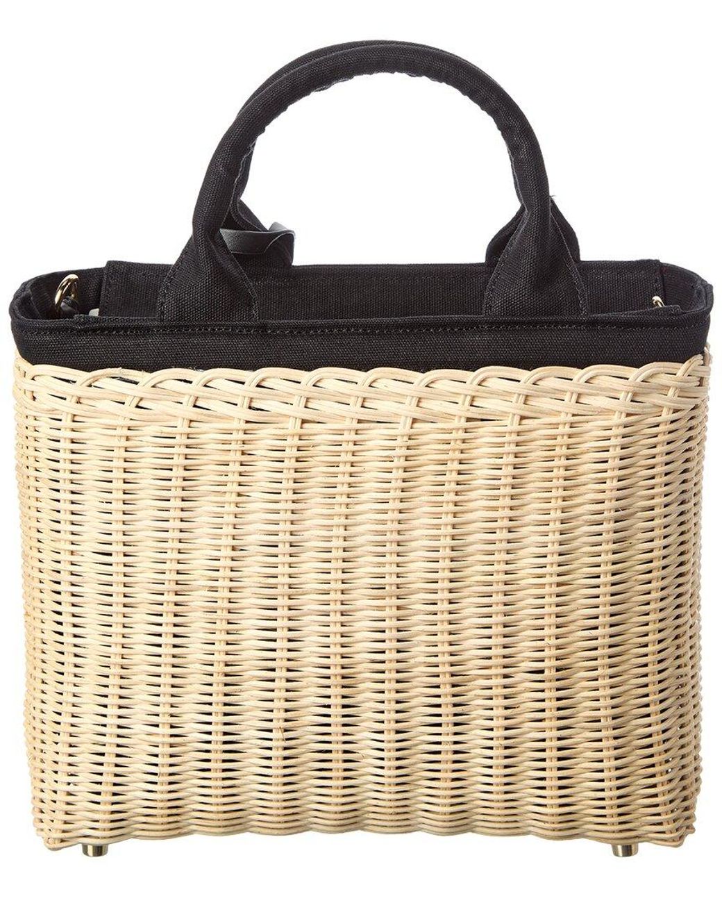 Surell Black Accessories Picnic Straw Crossbody