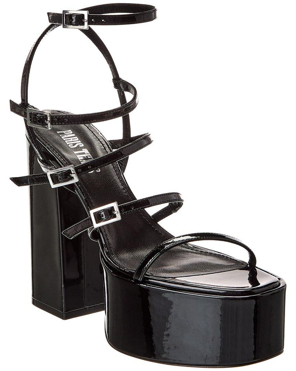 Paris Texas Black Jessica Patent Platform Sandal