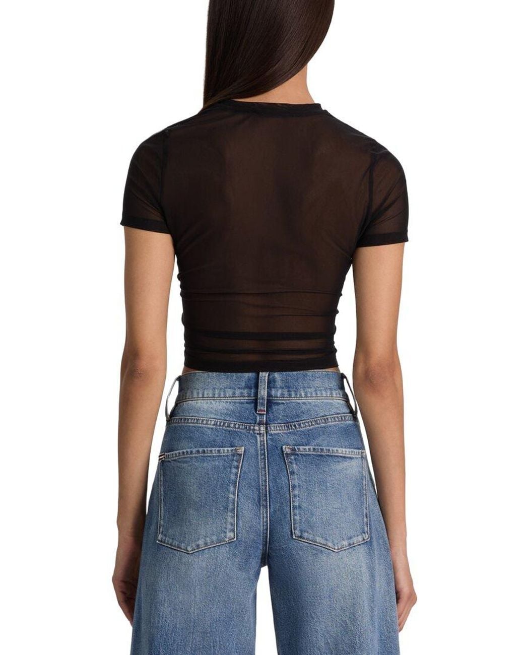 Alice + Olivia Blue Courtney Ruched T-Shirt