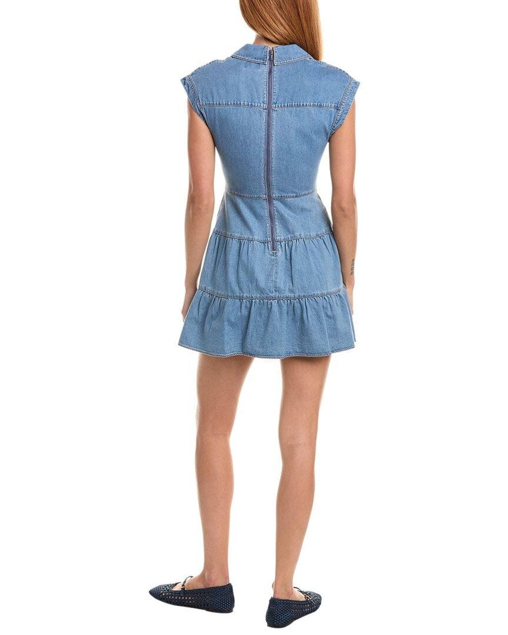 Alice + Olivia Blue Mila Deep V Twist Ft Mini Dress