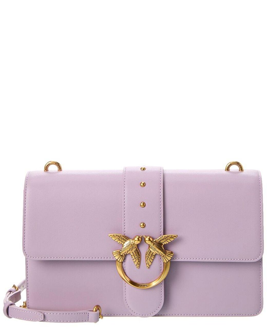 Pinko Love One Classic Leather Shoulder Bag in Purple Lyst