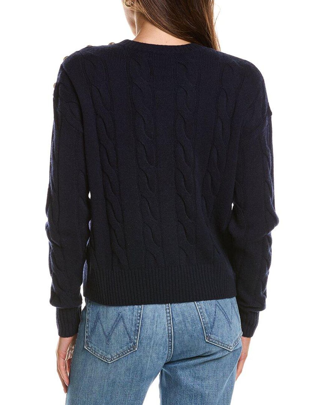 Rowing Blazers Black Cable Knit Wool & Cashmere-Blend Sweater