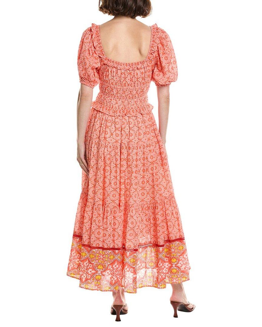 Ro's Garden Pink Percy Midi Dress