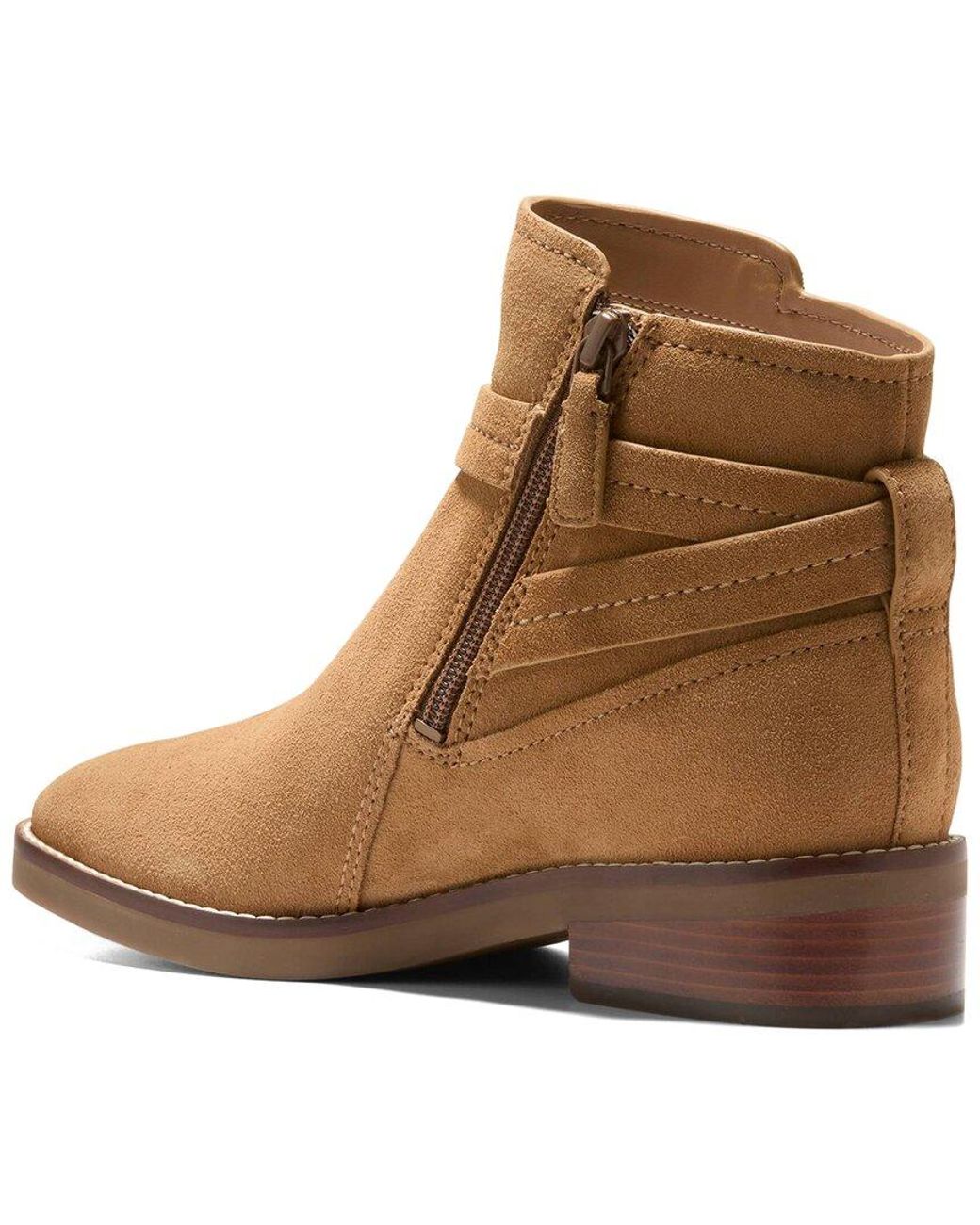 Cole Haan Brown Rosalyn Waterproof Ankle Strap Suede Boot