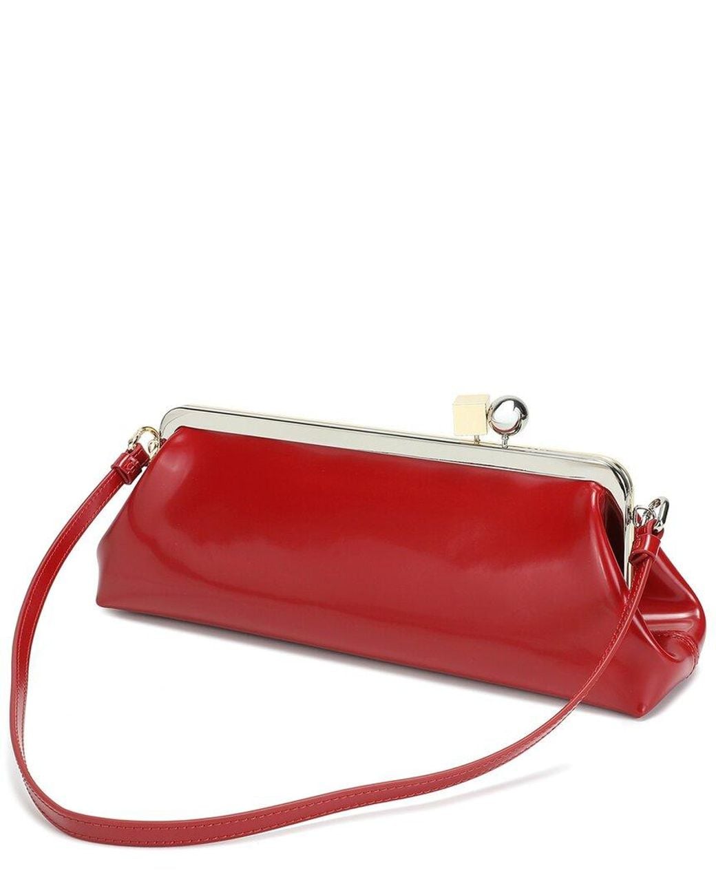 Tiffany & Fred Paris Red Frame Leather Shoulder Bag