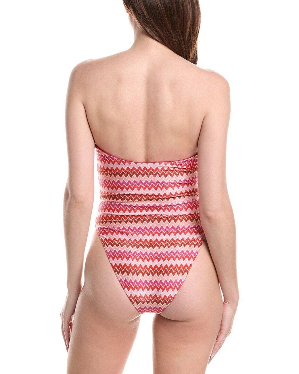 Ramy Brook Pink Chevron Bianka One-Piece