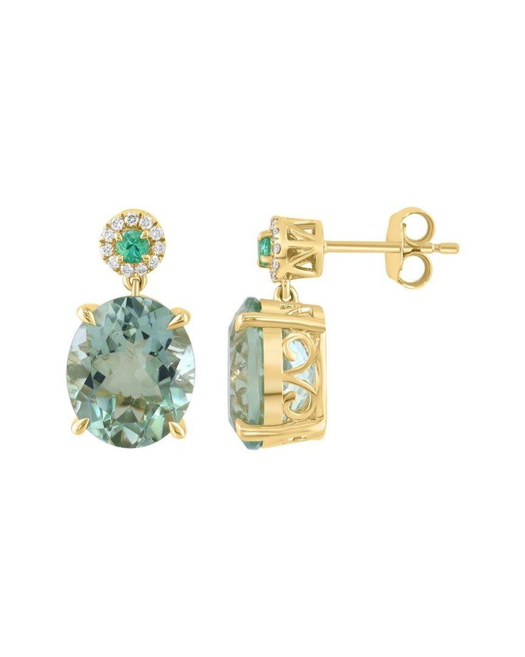 Effy Fine Jewelry Metallic 14K 9.11 Ct. Tw. Diamond & Gemstone Earrings