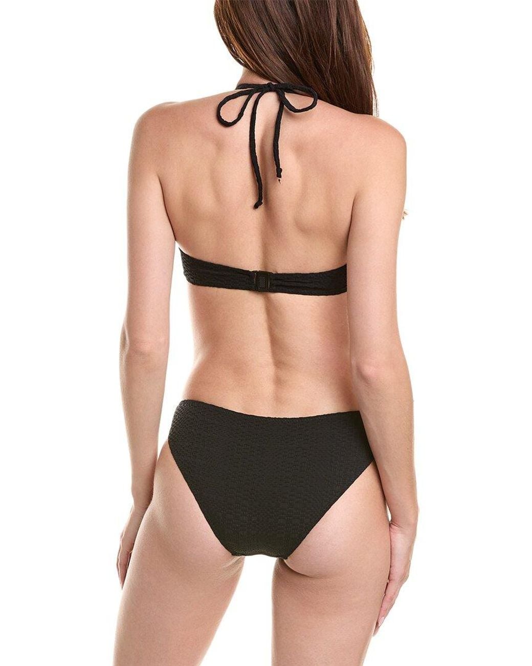 Lisa Marie Fernandez Black Scallop Halter One-Piece