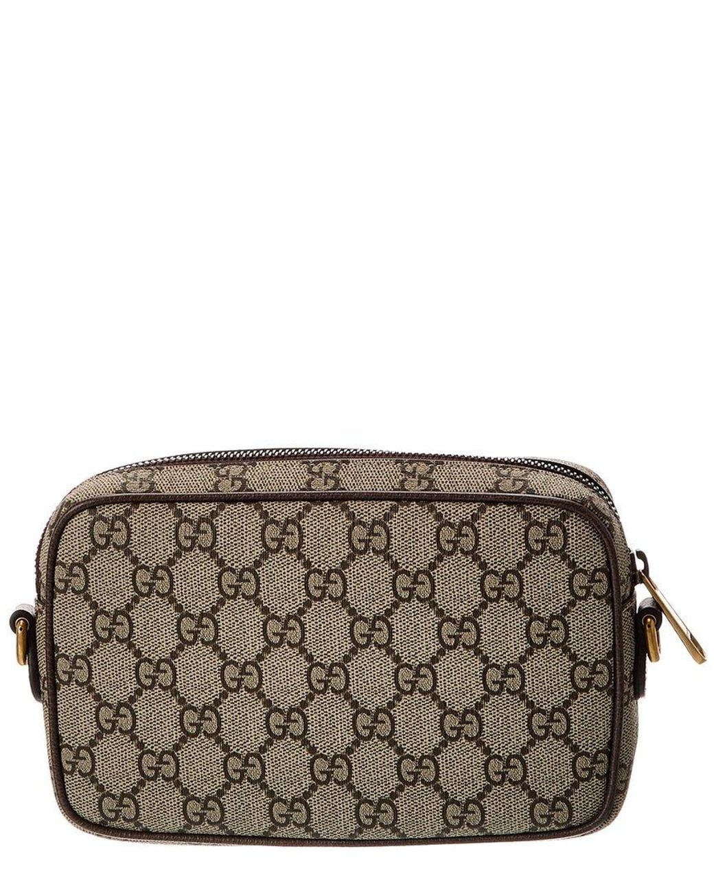 Gucci Black Ophidia Mini Gg Supreme Canvas & Leather Messenger Bag