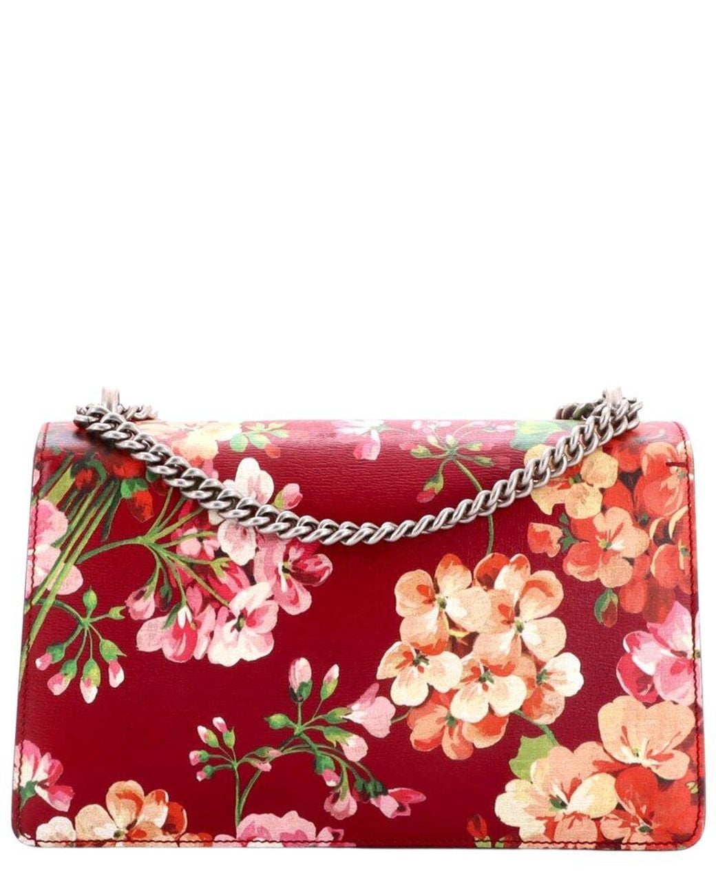 Gucci Red Blooms Print Leather Dionysus Bag Small (Authentic Pre-Loved)