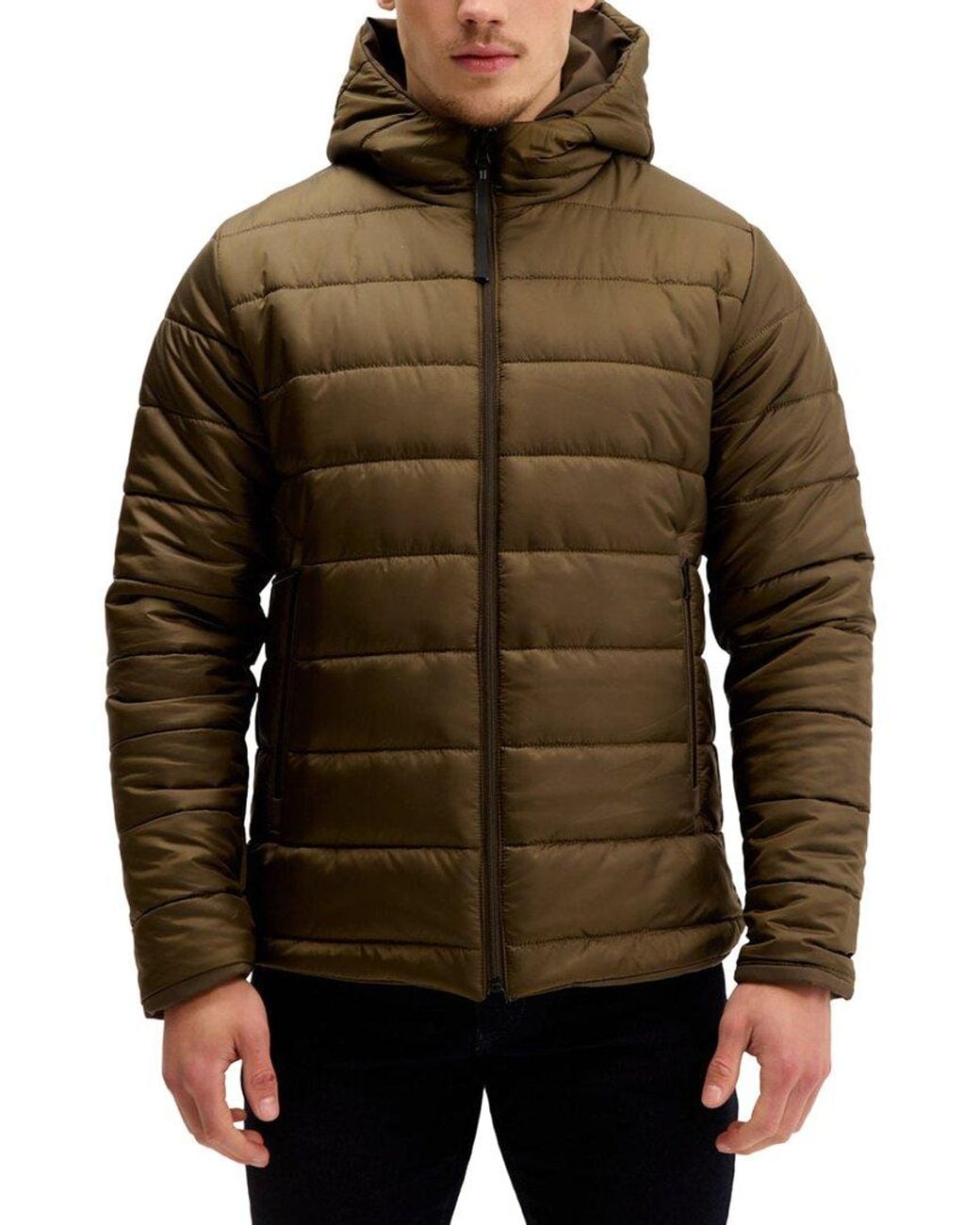 Ron Tomson Brown Puffer Jacket for men
