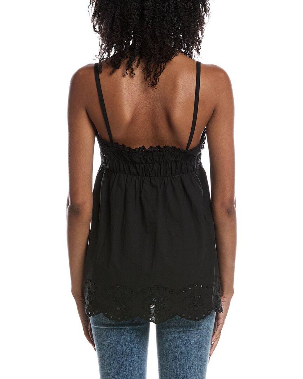REMAIN STUDIO Black Broderie Detail Cami