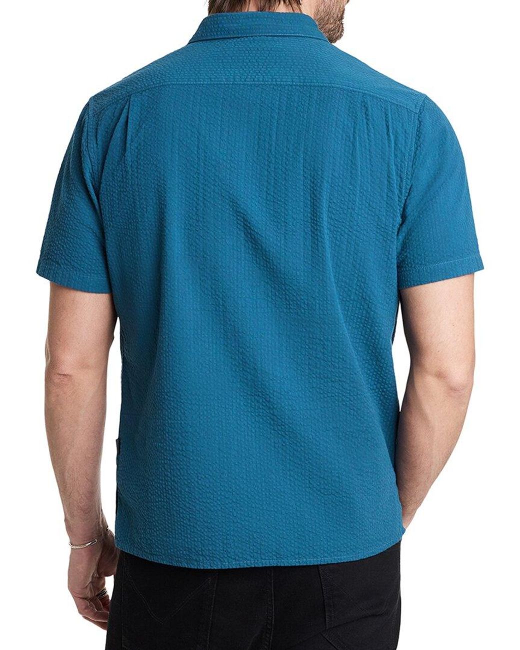 John Varvatos Blue Maurice Pop Over Shirt for men