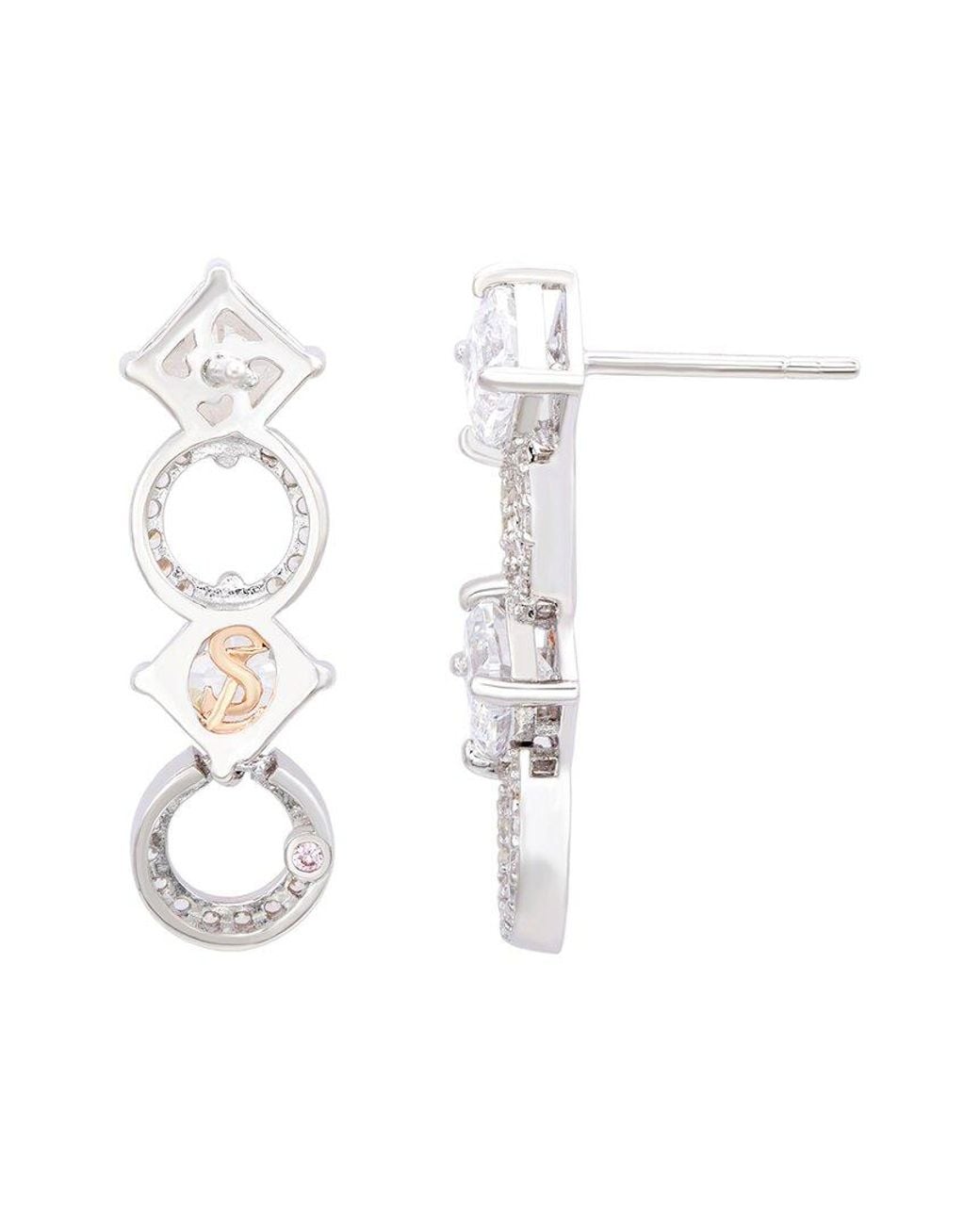 Suzy Levian CZ Jewelry White Suzy Levian Silver Cz Circle Dangle Earring