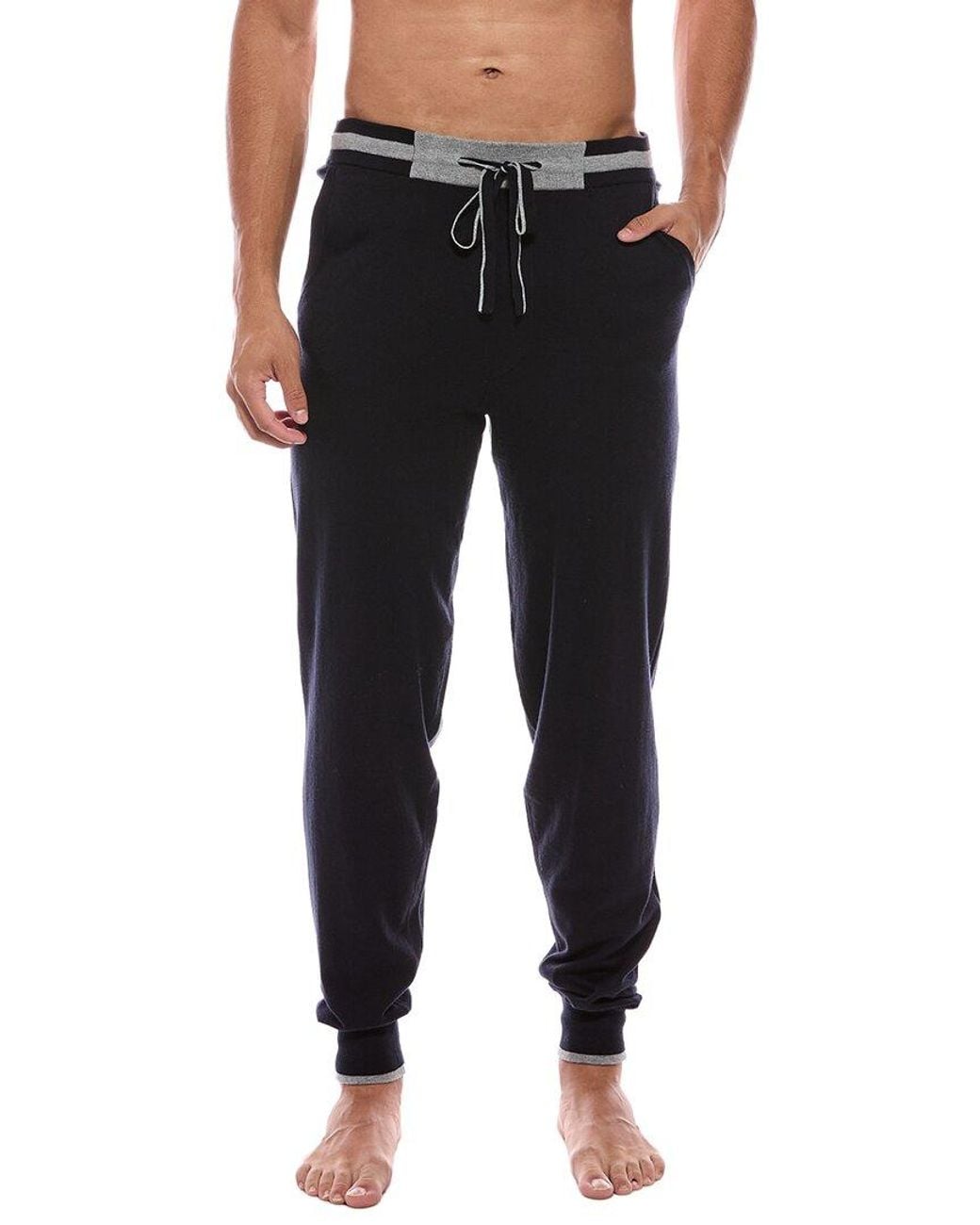 N.Peal Cashmere Black 100% Cashmere Jogger for men