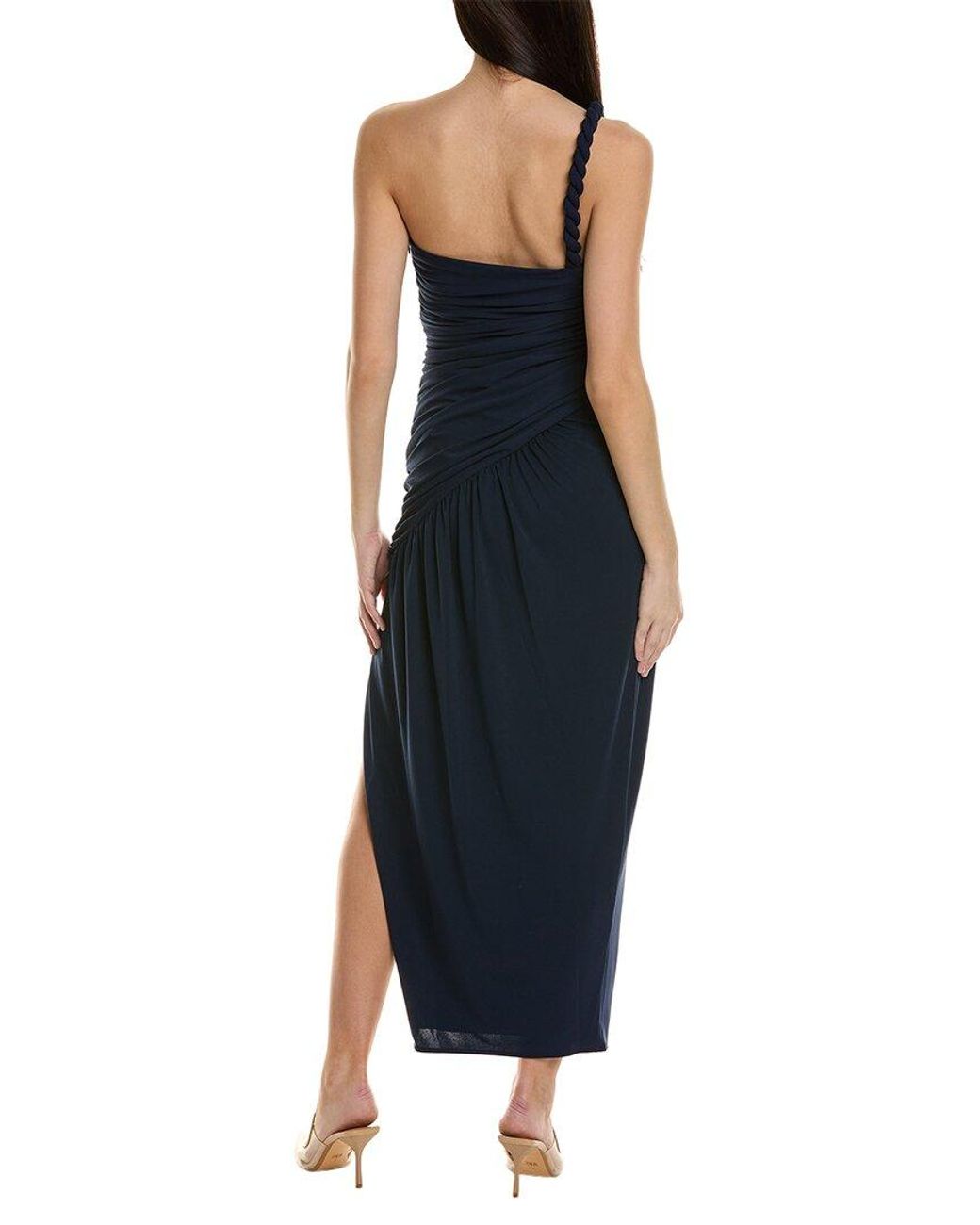 Nicholas Blue Nala Draped Asymmetrical Gown