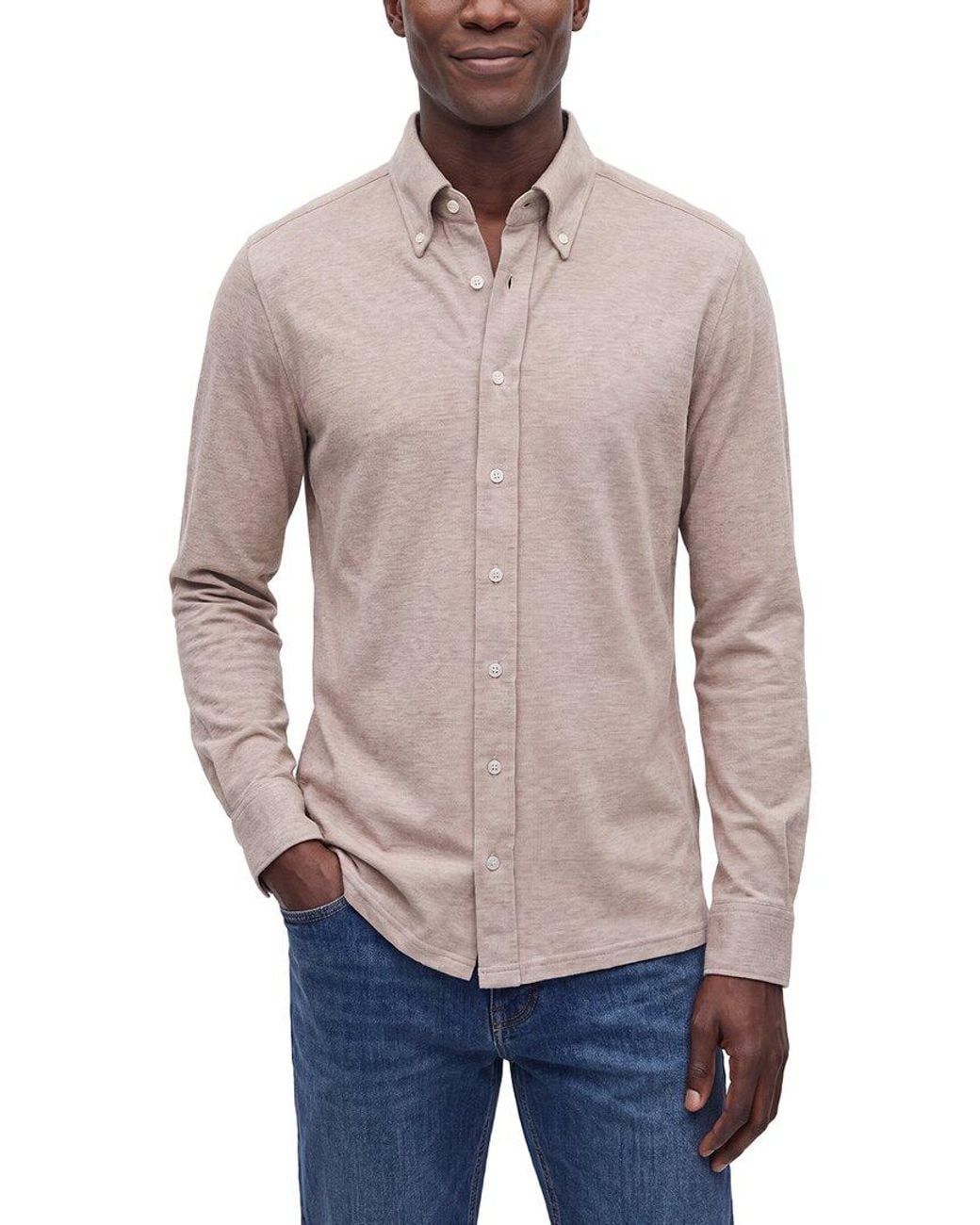 N.Peal Cashmere Blue Button-Down Collar Cashmere-Blend Shirt for men