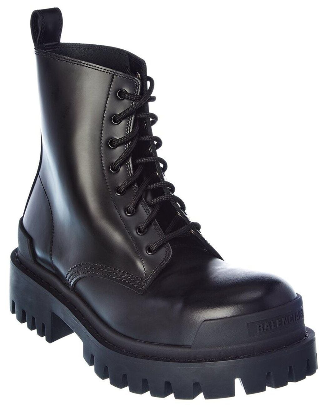 Balenciaga Black Strike Leather Boot