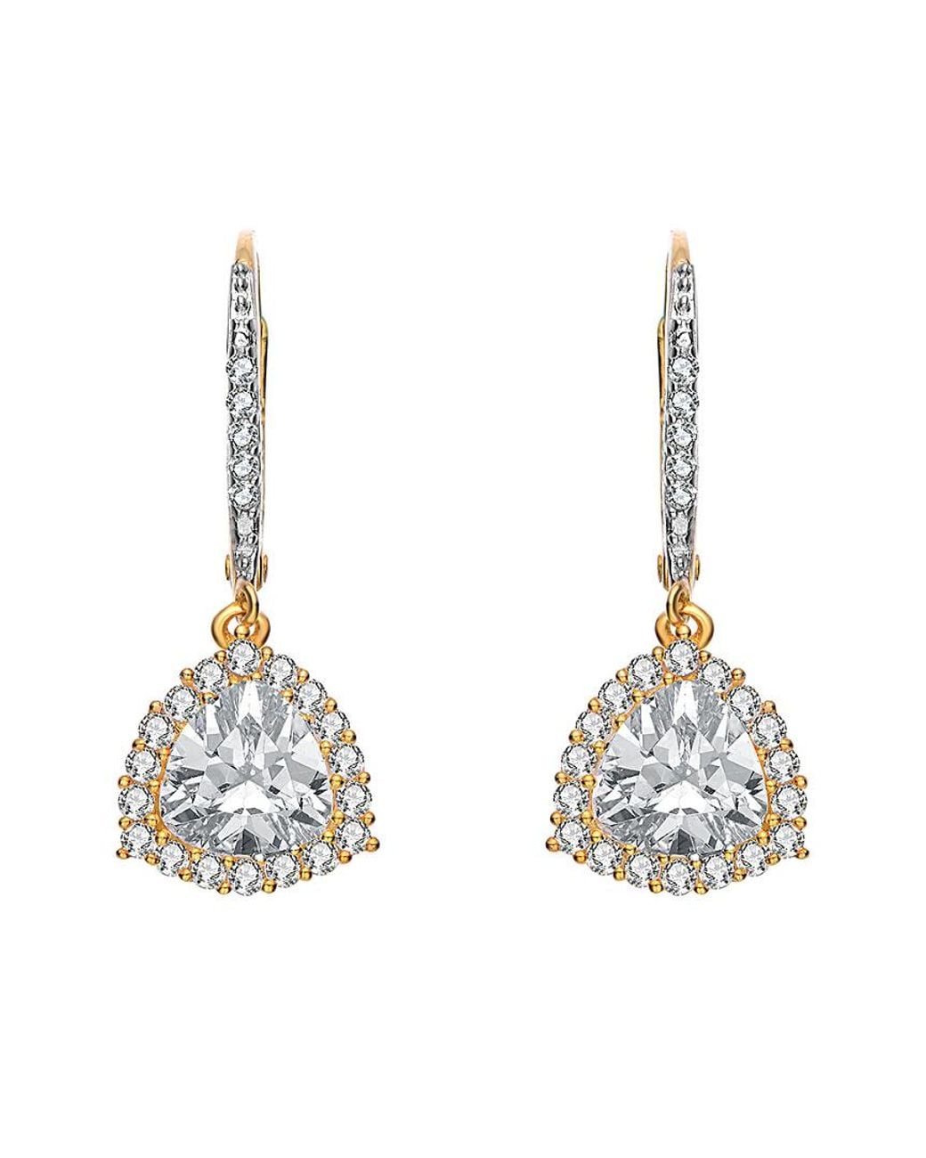 Rachel Glauber Metallic 14k Over Silver Drop Earrings