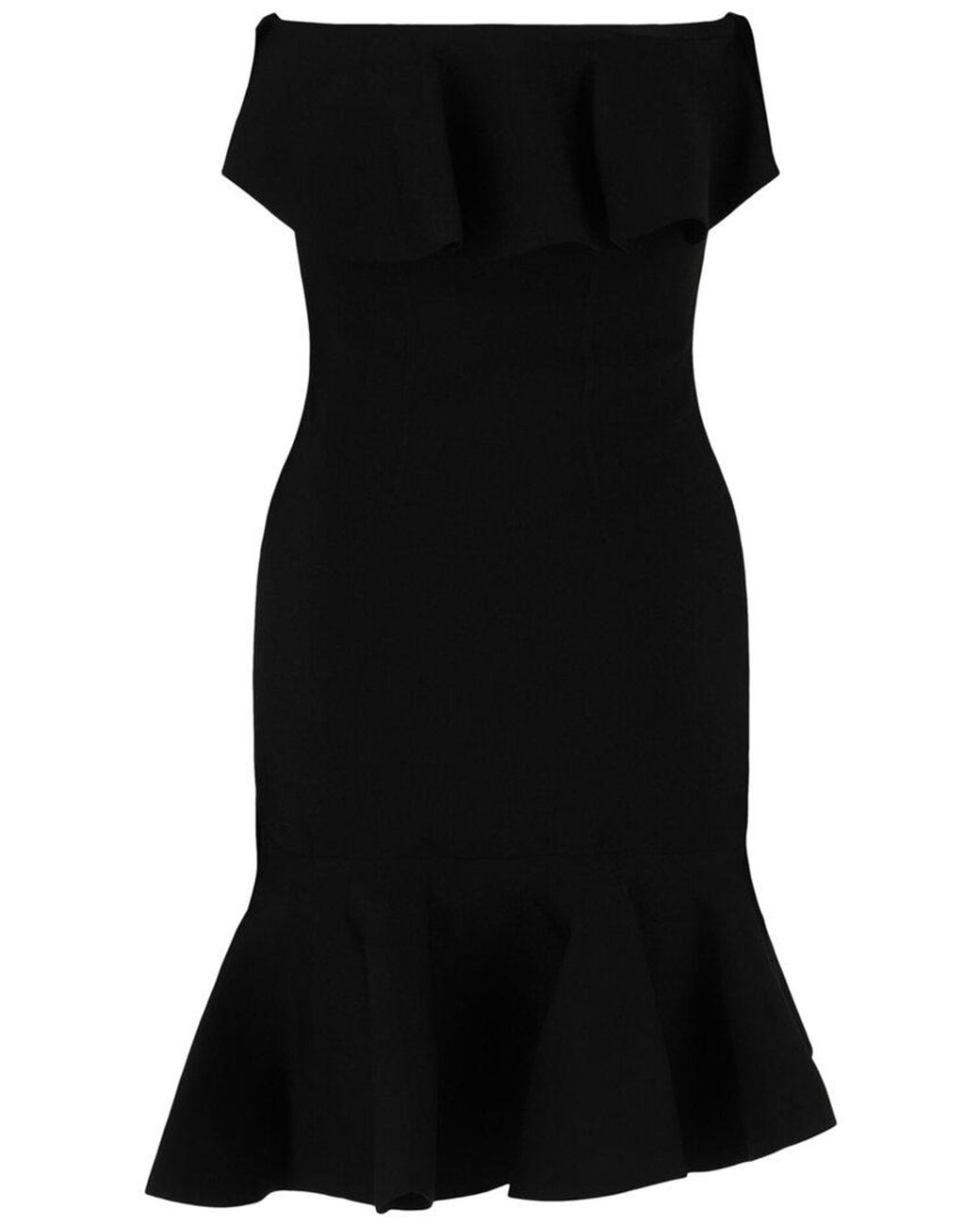 McQueen Black Asymmetric Dress