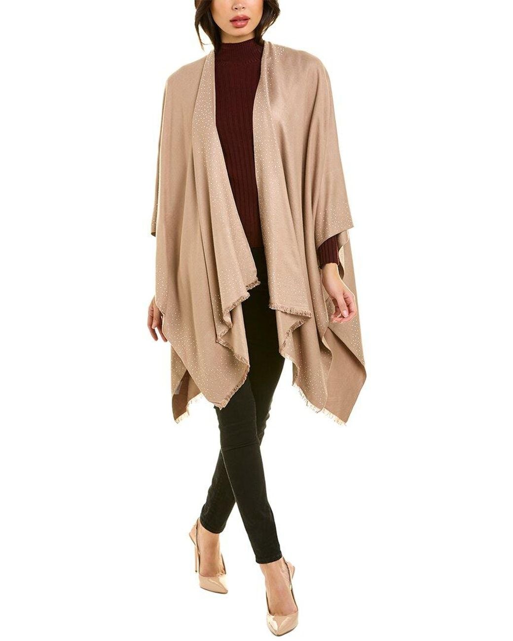 La Fiorentina Natural Embellished Ruana