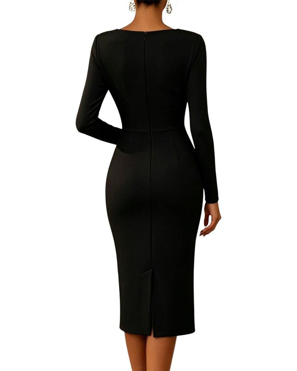 TAZGA Black Midi Dress
