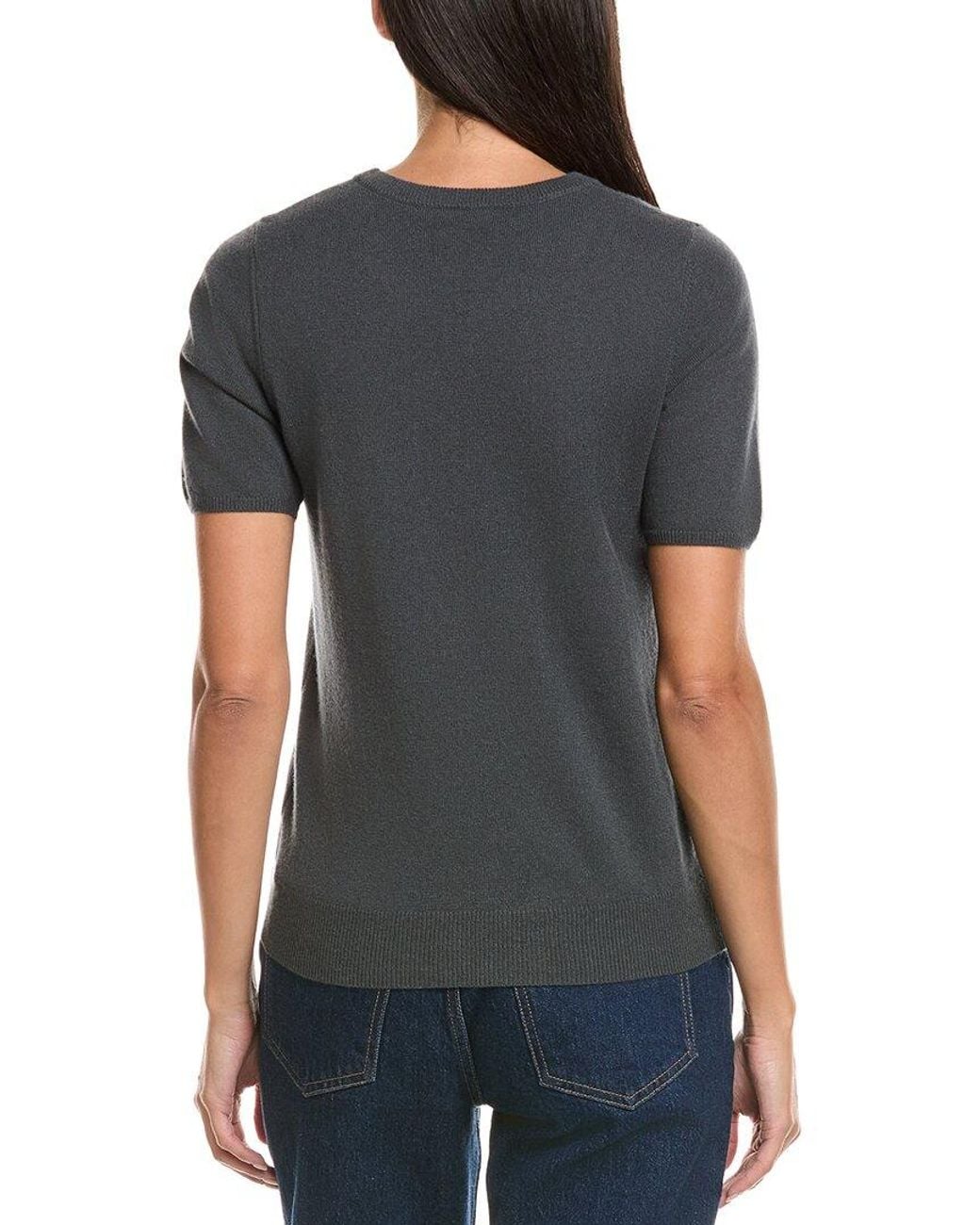 N.Peal Cashmere Gray Milly 100% Cashmere T-Shirt