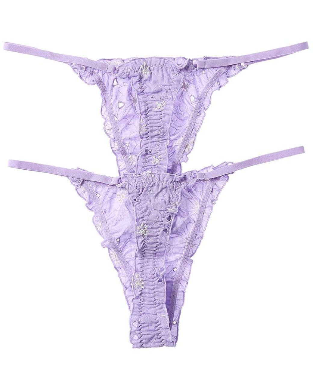 Florence By Mills Purple 2pk Eyelet Thong