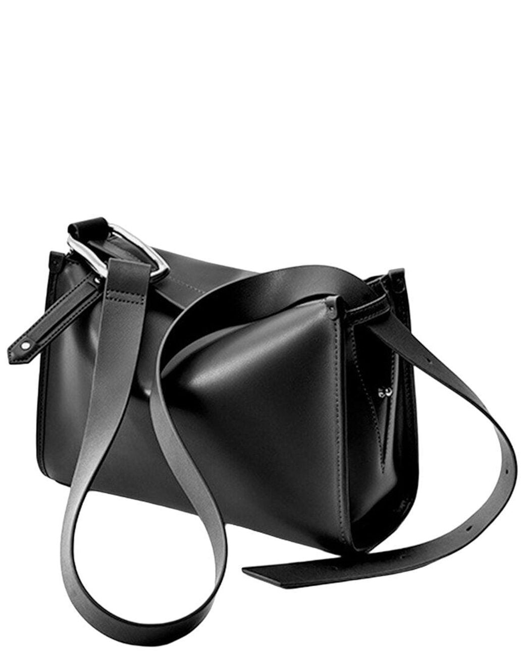 Adele Berto Black Leather Shoulder Bag