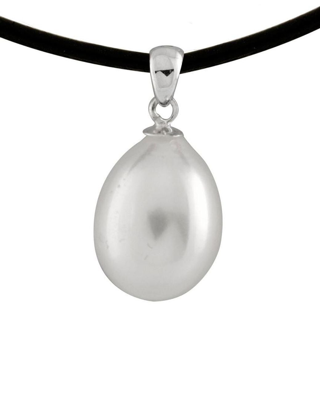 Splendid White Rhodium Plated Silver 7-8mm Freshwater Pearl Necklace