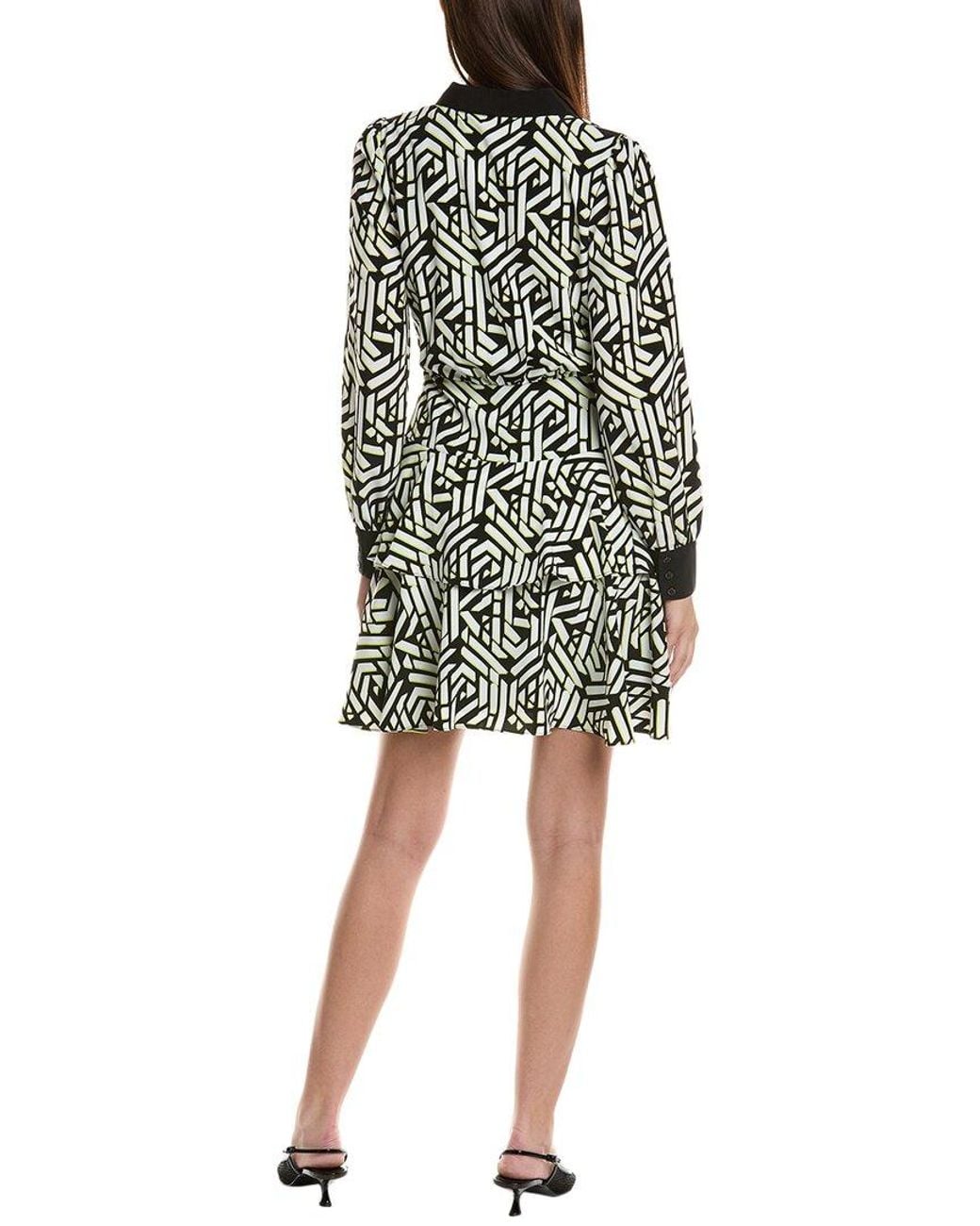 Karl Lagerfeld White Tiered Shirtdress