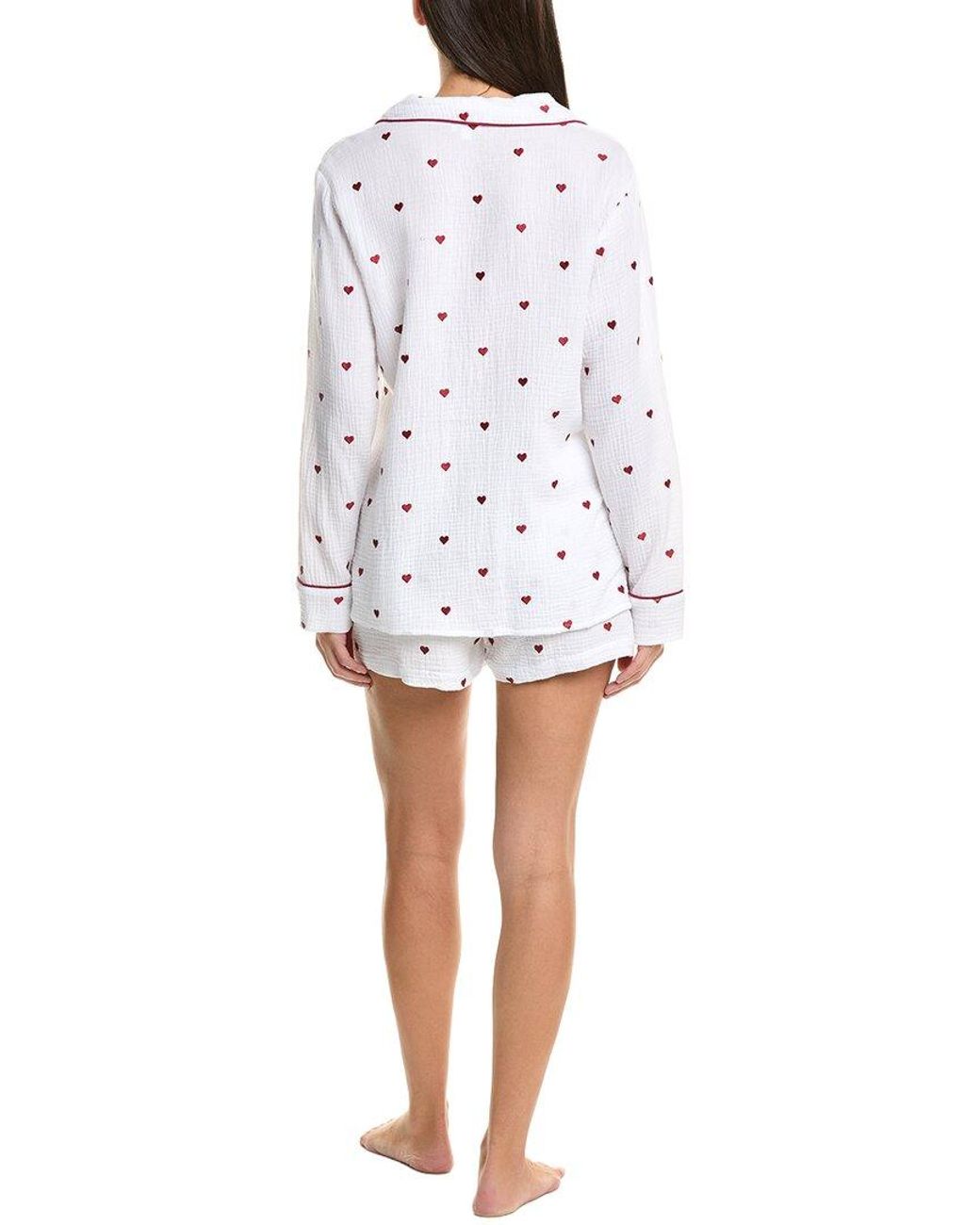 Splendid White 2Pc Lottie Gauze Pajama Short Set