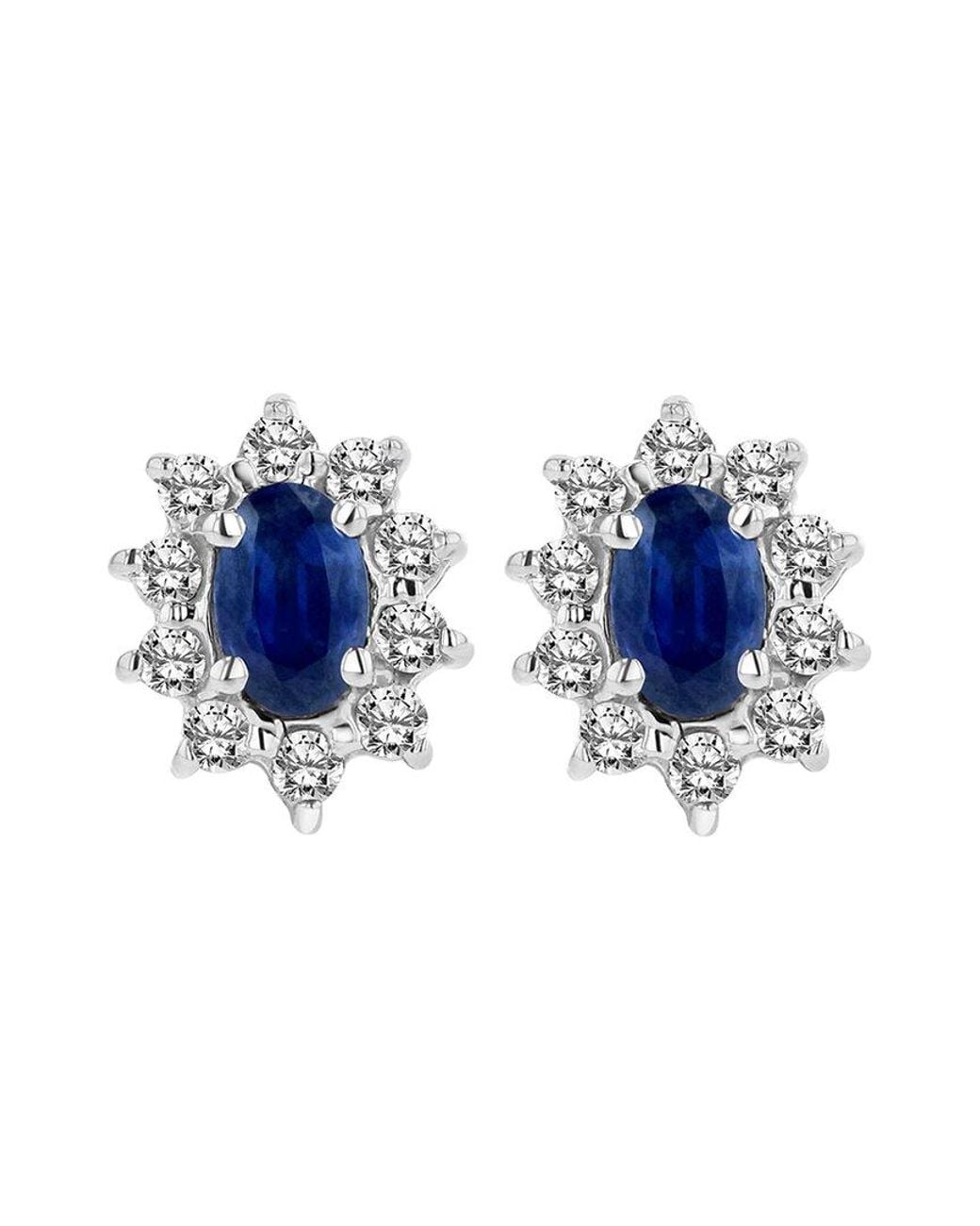 LEVARON Blue 14K 0.70 Ct. Tw. Diamond & Sapphire Earrings
