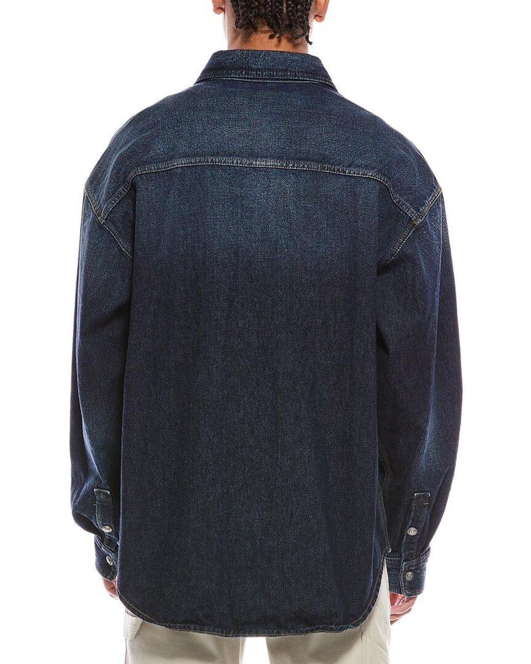 Palm Angels Blue Midnight Monogram Denim Shirt for men