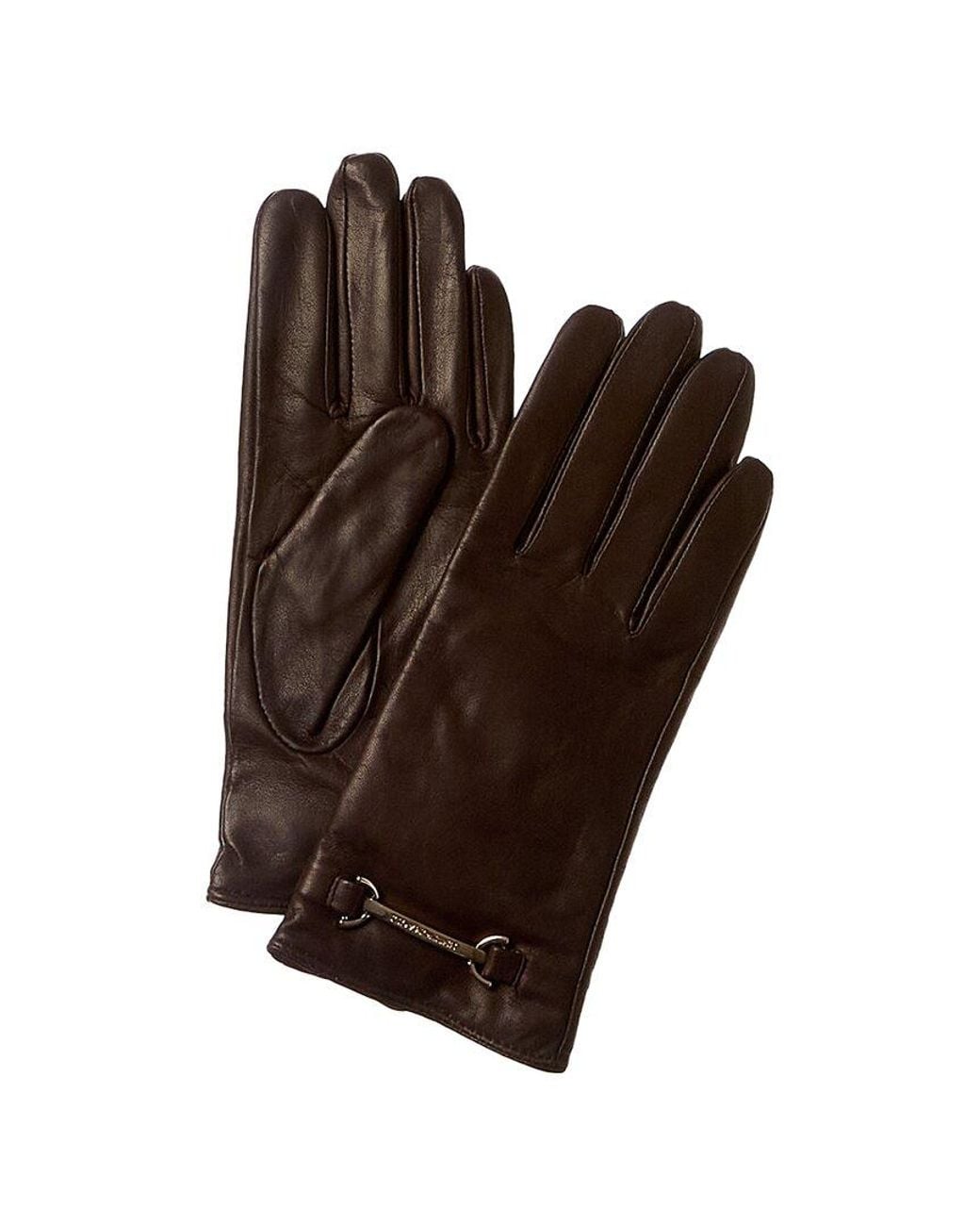 Bruno Magli Brown Cashmere-lined Leather Glove