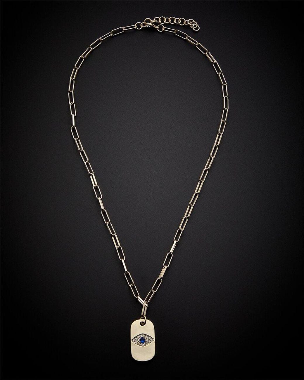 Juvell Black 18k Plated Cz Evil Eye Necklace