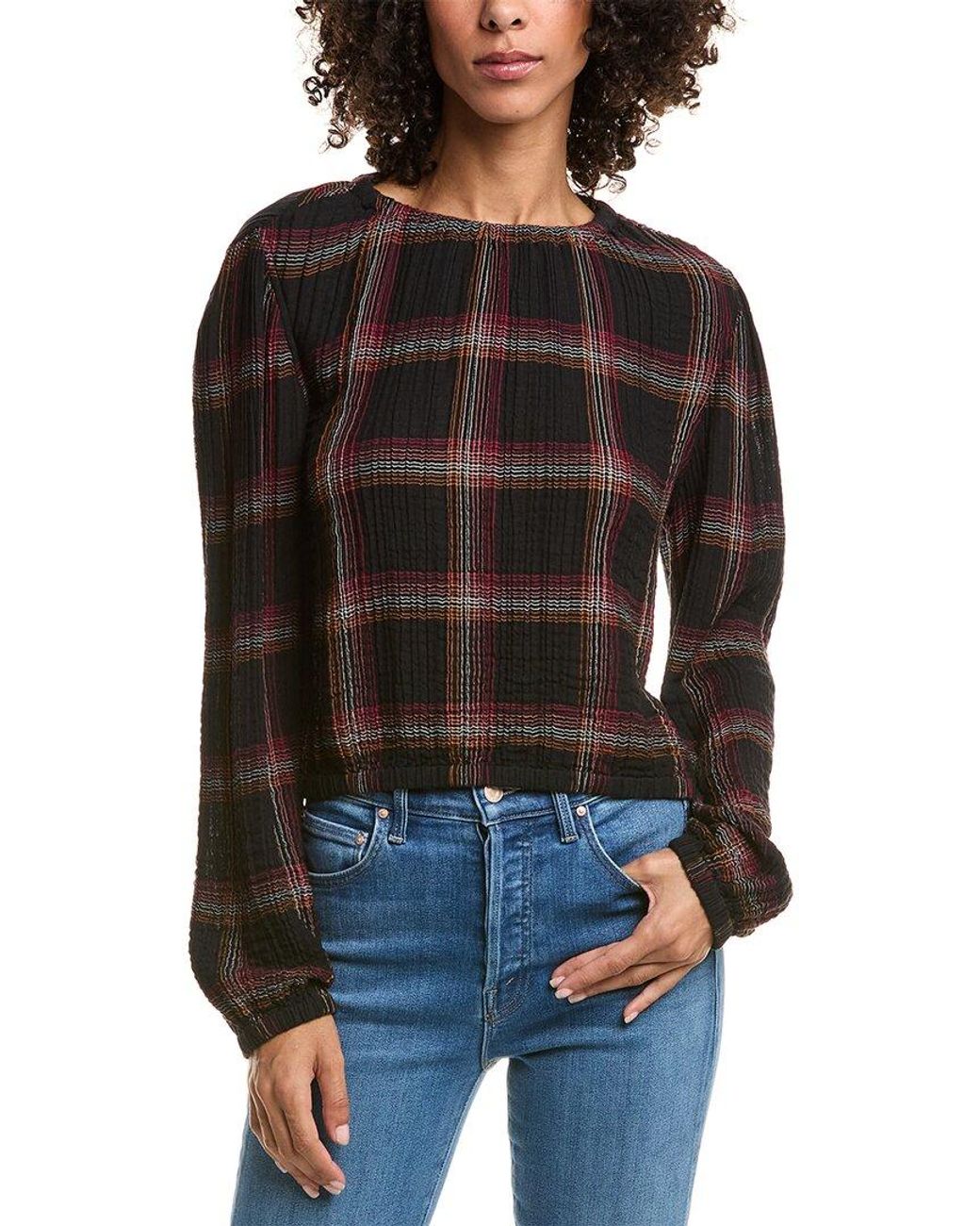 Bella Dahl Black Elastic Shirred Top