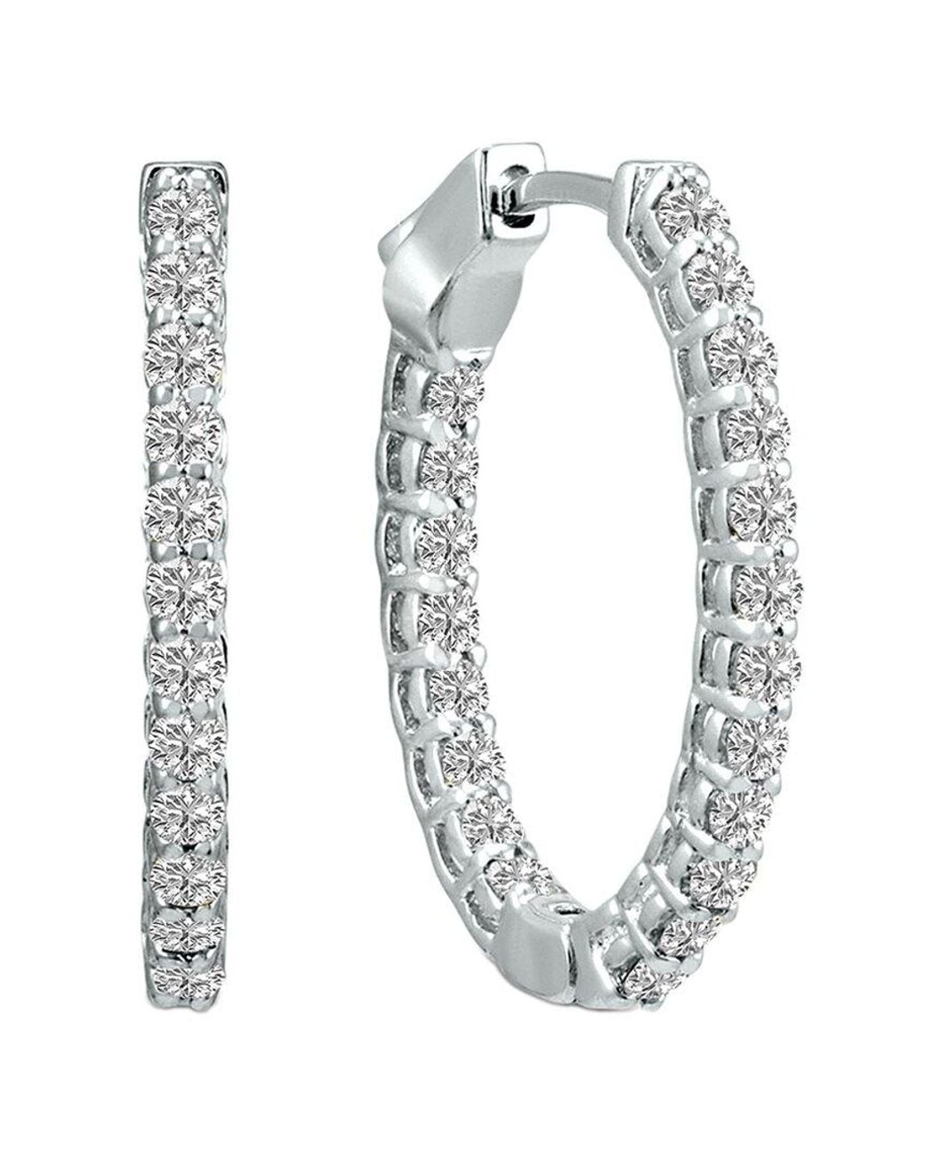 Lab Grown Diamonds White 14k 1.00 Ct. Tw. Lab Grown Diamond Hoops