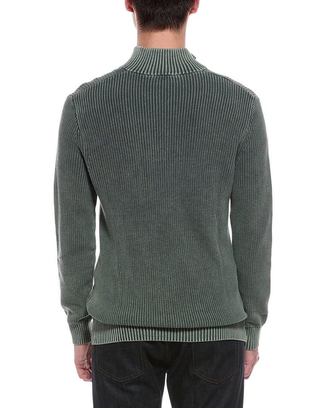 Faherty Brand Gray Sunwashed 1/4-Zip Sweater for men