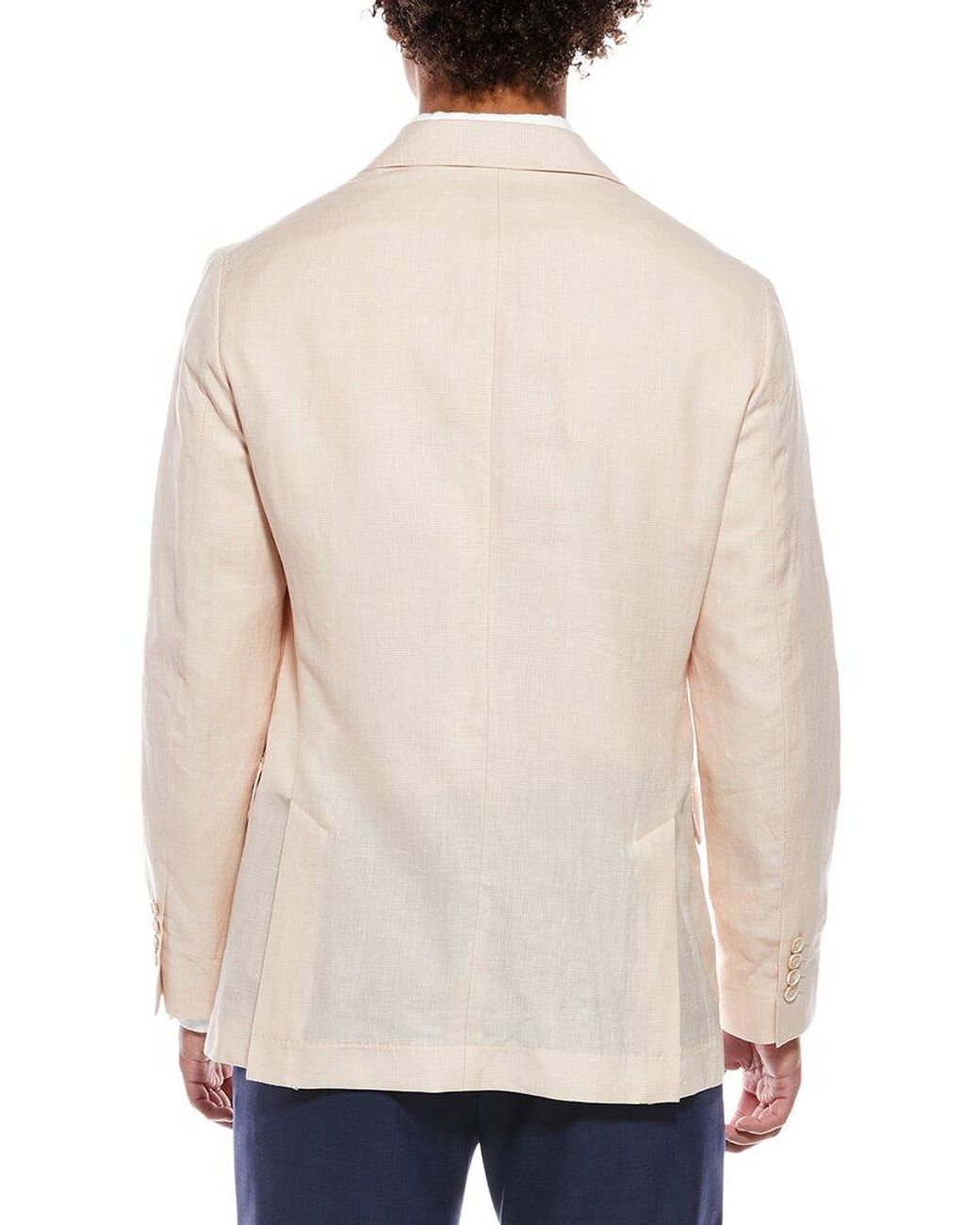 Brunello Cucinelli Natural Wool, Linen & Silk-Blend Blazer for men